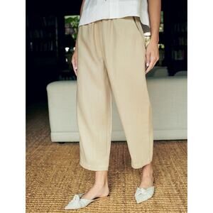 Quince 100% European Linen Pants Driftwood Bridge XS Beachy Lagenlook Resort